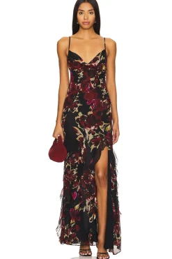 Kamila Ruffle Cowl Gown