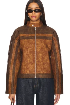 Katrina Faux Leather Moto Jacket