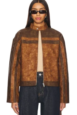 Katrina Faux Leather Moto Jacket