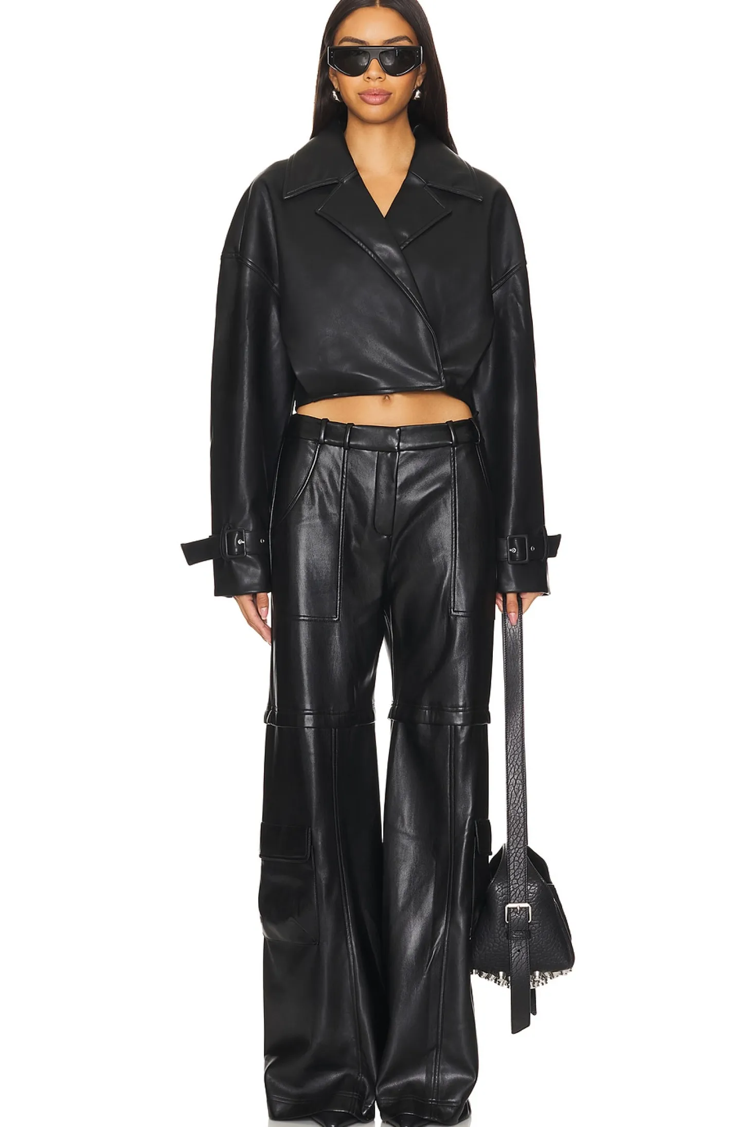 Koda Vegan Leather Cropped Trench