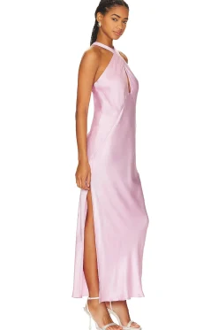 La Lune Cross Front Keyhole Midi Dress