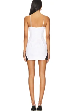 Lace Insert Poplin Mini Dress