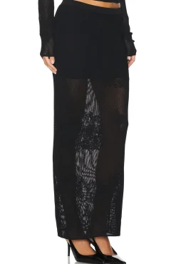Lace Pointelle Maxi Skirt