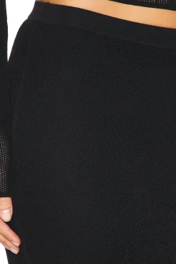 Lace Pointelle Maxi Skirt