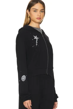 Lachelle Crop Tiger Elements Zip Up Hoodie