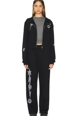 Lachelle Crop Tiger Elements Zip Up Hoodie