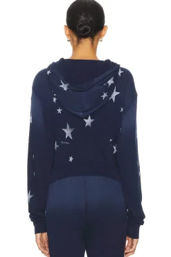 Lachelle Crop Zip Up Hoodie Vintage Stars