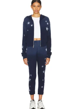 Lachelle Crop Zip Up Hoodie Vintage Stars