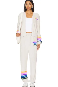 Lachelle Crop Zip Up Hoodie Color Stripe Star