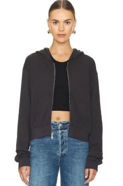 Lachelle Neon Stud Starburst Crop Zip Up Hoodie