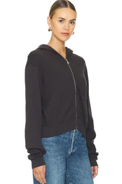 Lachelle Neon Stud Starburst Crop Zip Up Hoodie