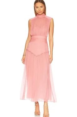 Lauren Sleeveless Ruched Midi Dress