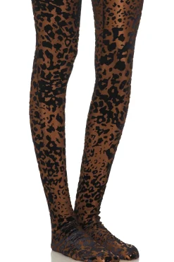 Leopard Burnout Mesh Stocking
