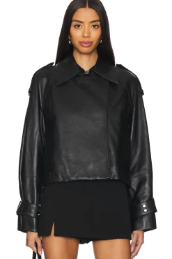 Lilith Ann Leather Cropped Jacket