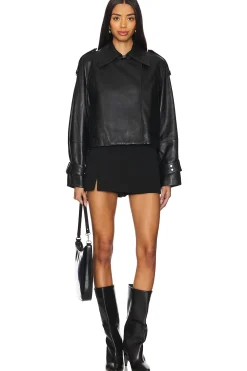 Lilith Ann Leather Cropped Jacket