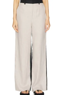 Linen Colorblock Trouser