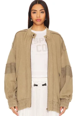 Lou Moto Zip In Olive Stone