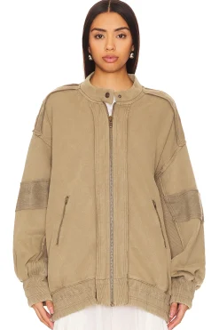 Lou Moto Zip In Olive Stone