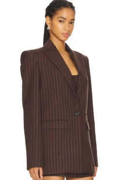 Lurex Pinstripe Single Breasted Oversize Blazer