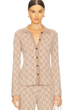 Luxe Plaid Jacquard Collared Button Up