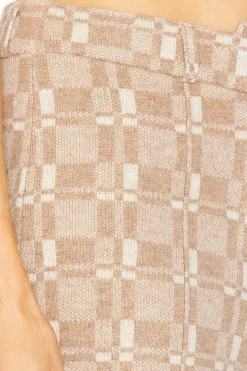 Luxe Plaid Jacquard Wide Leg Trouser