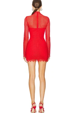Macrame Long Sleeve Mini Dress