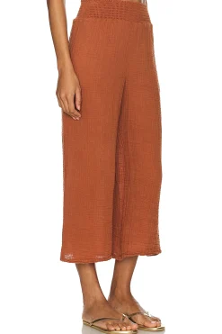 Medina Smocked Waist Cropped Pant