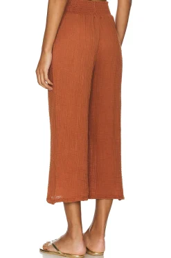 Medina Smocked Waist Cropped Pant