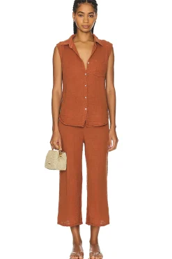 Medina Smocked Waist Cropped Pant