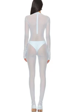 Mesh Mock Neck Catsuit