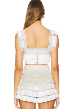 Metallic Fringe Cropped Top