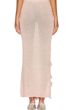 Michaela Split Skirt - Blush Sequin