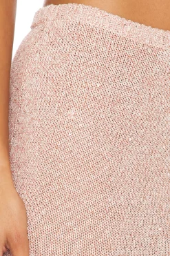 Michaela Split Skirt - Blush Sequin