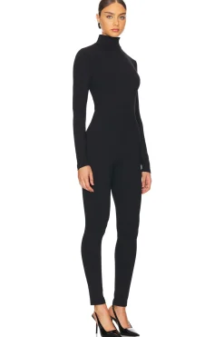 Mock Neck Long Sleeve Jumpsuit