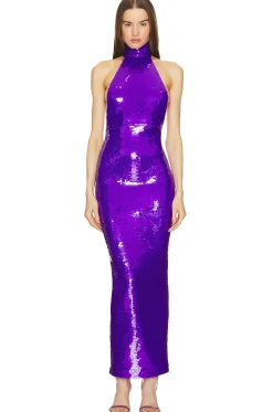 Mockneck Column Gown