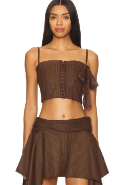 My Bow Pin Stripe Corset Top