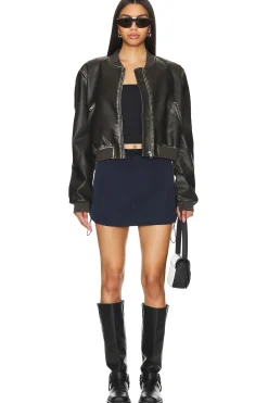 Neveah Faux Leather Bomber