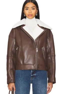 Nyx Faux Leather Sherpa Moto Jacket
