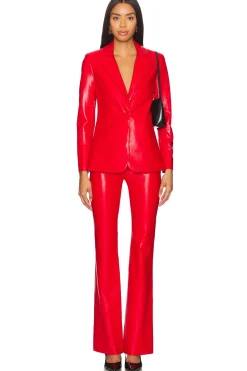 Olivia Vegan Leather Side Slits Pant