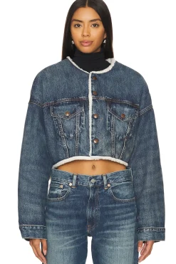 Oversized Cropped Denim Jacket