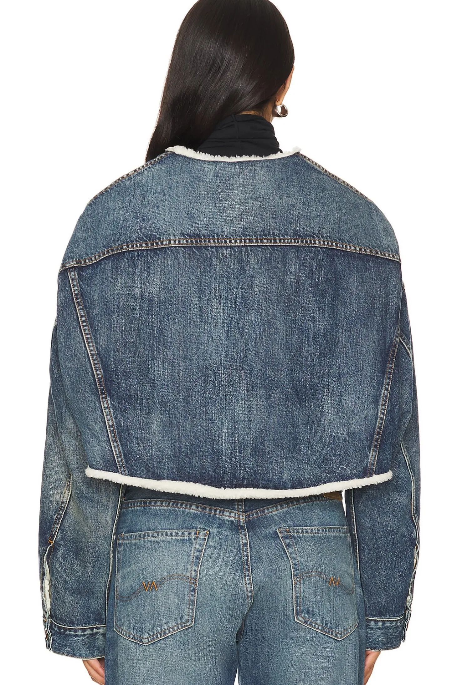 Oversized Cropped Denim Jacket