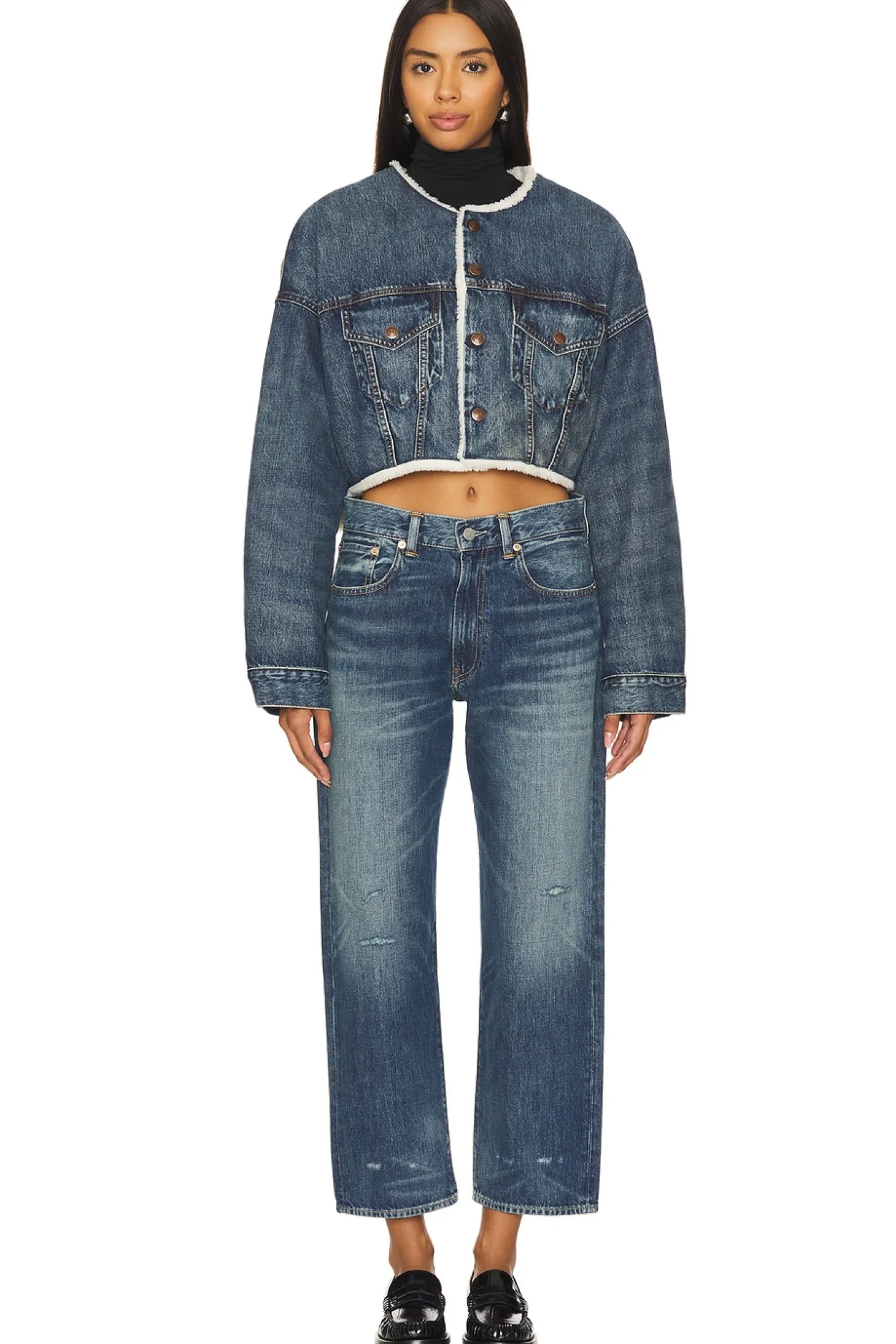 Oversized Cropped Denim Jacket