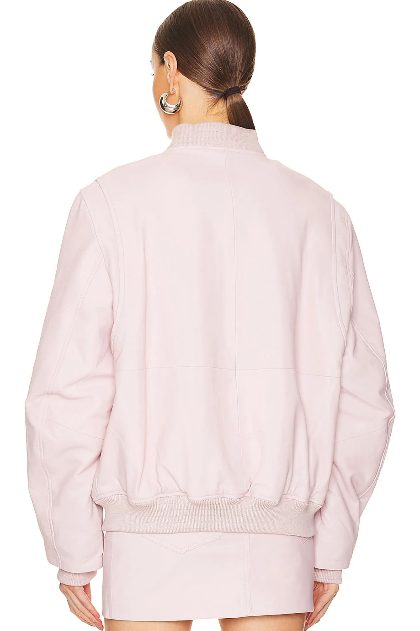 Oversized Leather Bomber Jacket