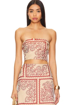 Palm Bliss Strapless Crop