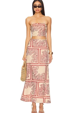 Palm Bliss Strapless Crop