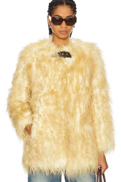 Petra Faux Mongolian Fur Short Coat