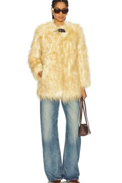 Petra Faux Mongolian Fur Short Coat