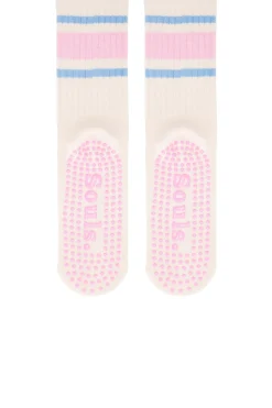 Pink Retro Grip Socks