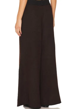 Piped Wide Leg Pull On Knit Pant