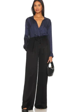 Pleat Front Wide Leg Pants